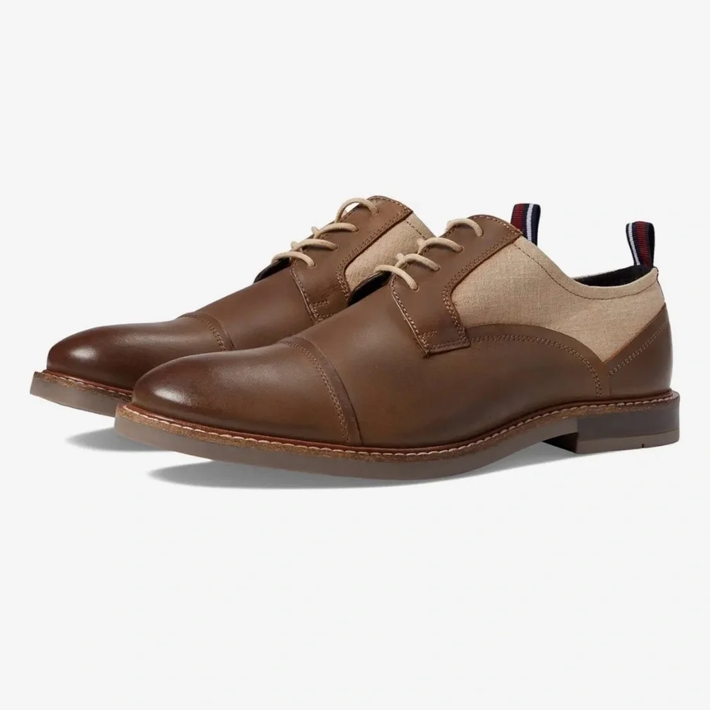 Ben Sherman Men's Birk Cap Toe Oxford in Taupe Leather NWOB